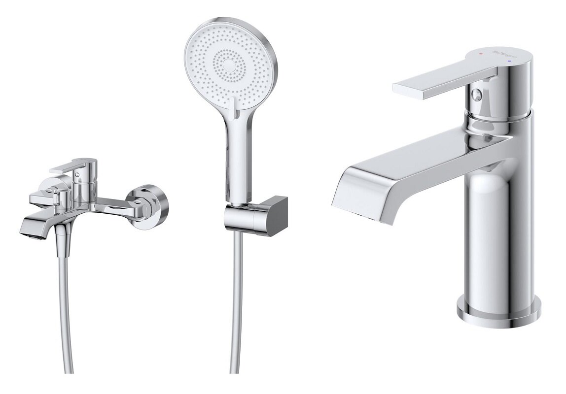 Изображение товара Комплект смесителей BelBagno AURORA-VASM/LVM-CRM для ванны и раковины хром