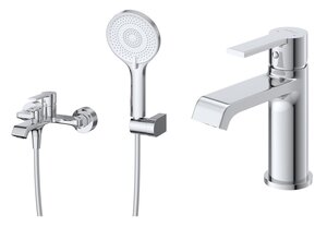 Изображение товара Комплект смесителей BelBagno AURORA-VASM/LVM-CRM, для ванны и душа, для раковины, хром