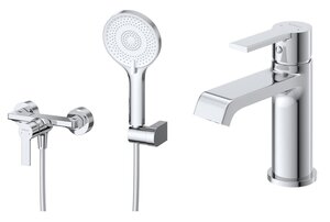 Изображение товара Комплект смесителей BelBagno AURORA-ESDM/LVM-CRM, для душа, для раковины, хром