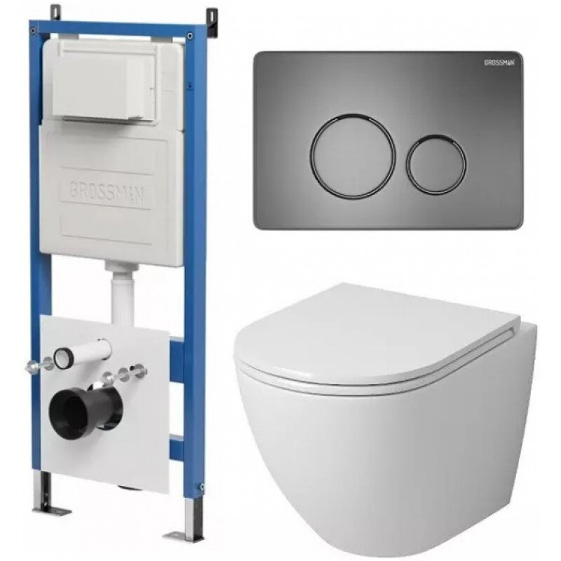 Изображение товара Комплект унитаза Grossman Style 97.4455S.05.42M с инсталляцией и сиденьем микролифт