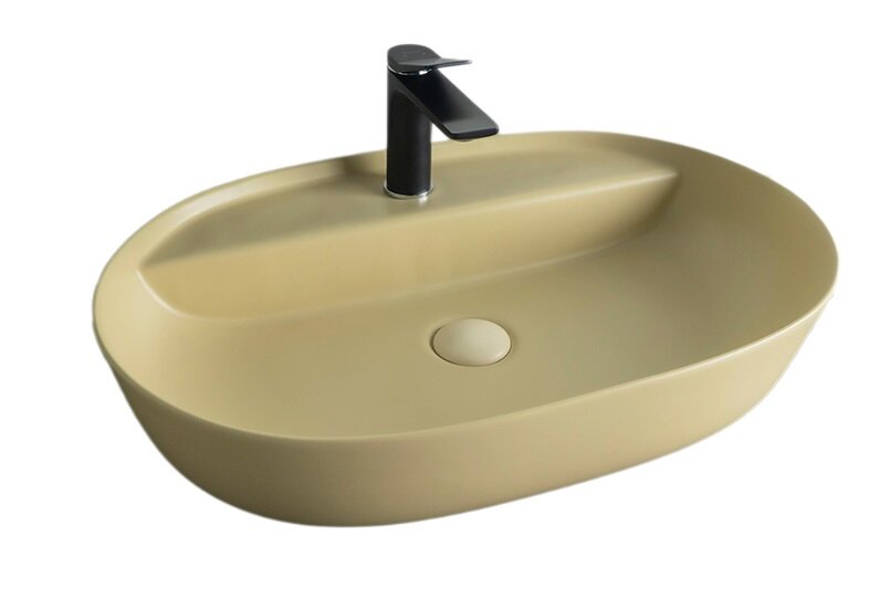 Изображение товара Раковина Gid Lago Sr1346 53343 накладная овальная фаянс светло-коричневый матовый Изображение товара Раковина Gid Lago Sr1346 53343 накладная овальная фаянс светло-коричневый матовый