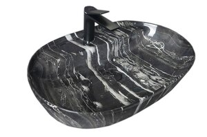 Изображение товара Раковина Gid Lago Bs1346 54466, 61 см, фаянс, под камень глянцевая