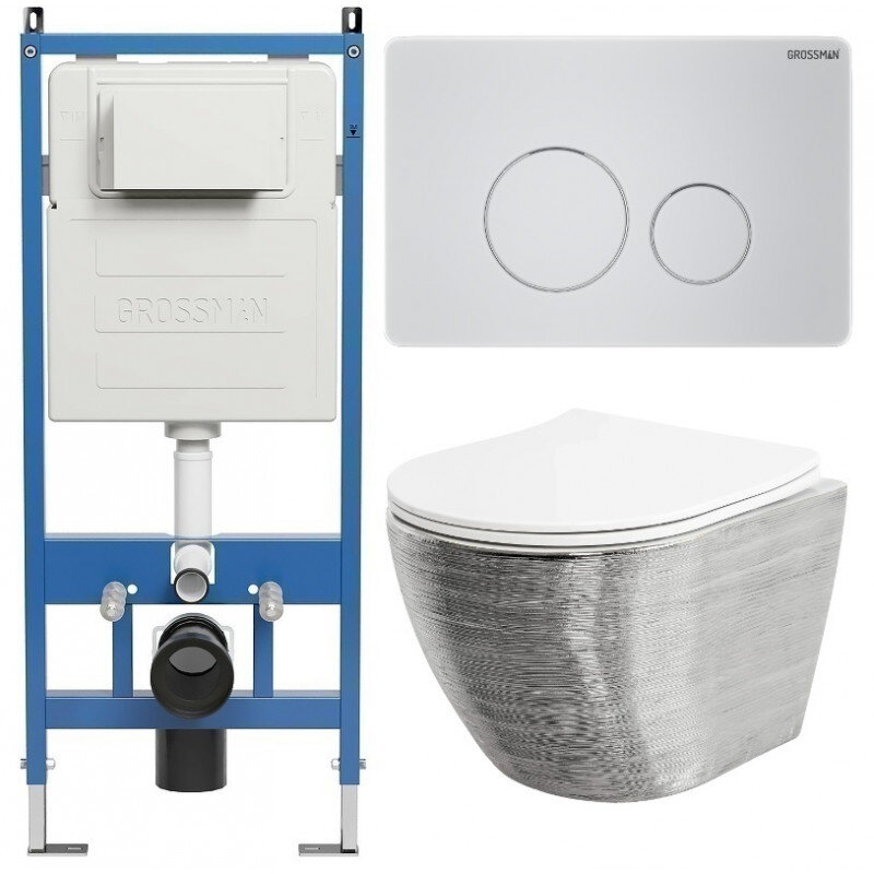 Изображение товара Комплект Grossman Style 97.4455SWS.05.01M с унитазом и инсталляцией