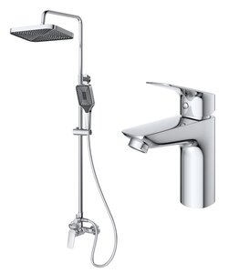 Изображение товара Комплект смесителей BelBagno DUE-DOCM/LVM-CRM, для ванны и душа, для раковины, хром