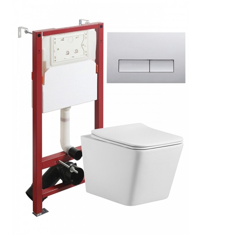 Изображение товара Подвесной безободковый унитаз Agger Tornado с инсталляцией и сиденьем микролифт