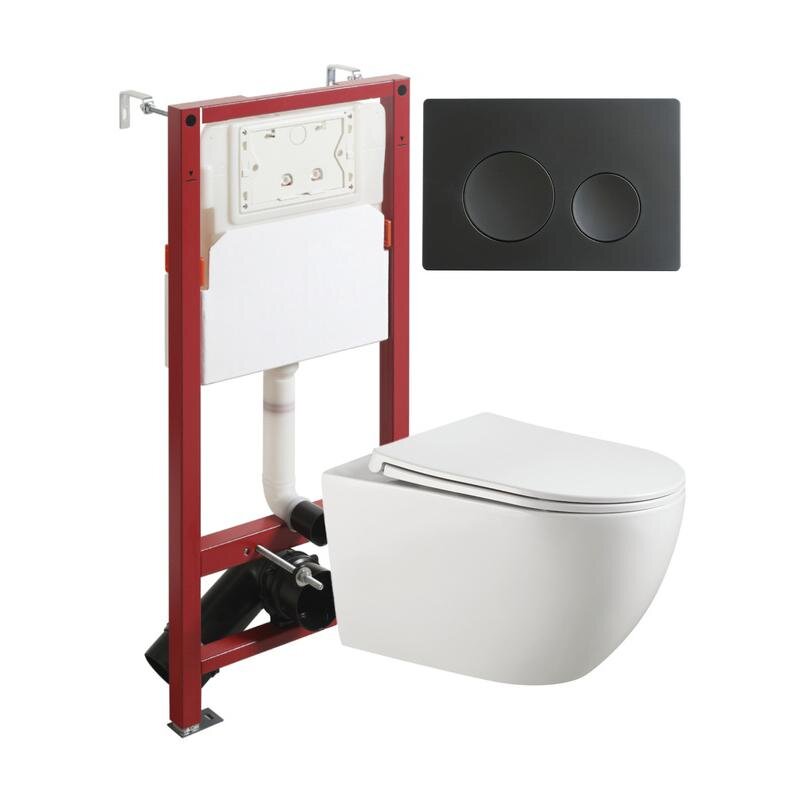 Изображение товара Инсталляция Agger ATI12150+APB144, с подвесным безободковым унитазом, сиденье микролифт, Tornado, клавиша черная Изображение товара Инсталляция Agger ATI12150+APB144, с подвесным безободковым унитазом, сиденье микролифт, Tornado, клавиша черная