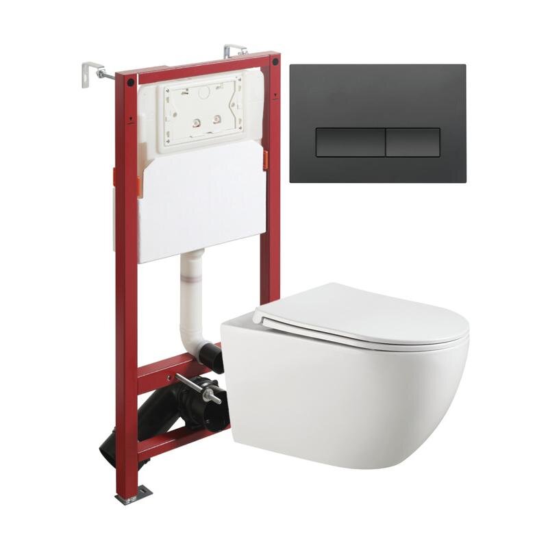 Изображение товара Инсталляция Agger ATI12150+APB244, с подвесным безободковым унитазом, сиденье микролифт, Tornado, клавиша черная Изображение товара Инсталляция Agger ATI12150+APB244, с подвесным безободковым унитазом, сиденье микролифт, Tornado, клавиша черная