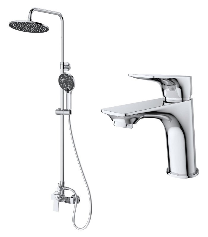 Изображение товара Комплект смесителей BelBagno MARINO-DOCM/LVM-CRM для ванны и душа хром