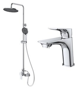 Изображение товара Комплект смесителей BelBagno MARINO-DOCM/LVM-CRM, для ванны и душа, для раковины, хром