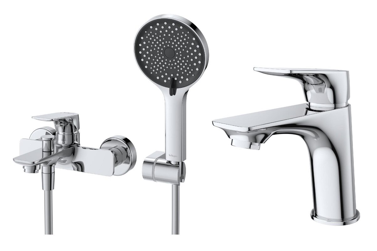Изображение товара Комплект смесителей BelBagno MARINO-VASM LVM-CRM для ванны и раковины хром
