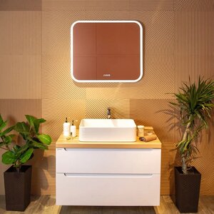 Изображение товара Зеркало Silver Mirrors Stiv с LED-подсветкой и часами 80х68 см