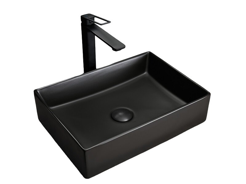 Изображение товара Раковина Gid Geometrico Bm1204 53360, 45 см, фаянс, черная матовая