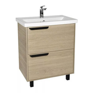 Изображение товара Тумба под раковину Viant Кельн VKEL80FOSD-T2Y, 80 см, напольная, с ящиками, цвет светлое дерево