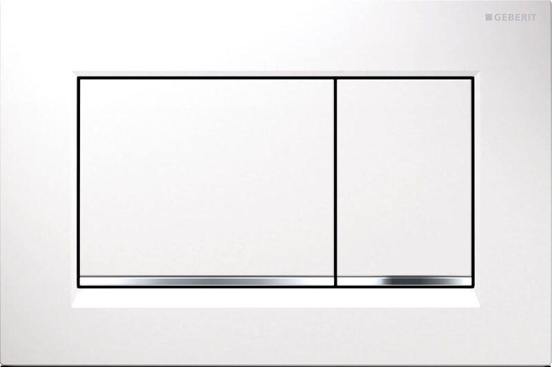 Изображение товара Клавиша Geberit Omega Type 30 115.080.KJ.1 белая глянцевая хром