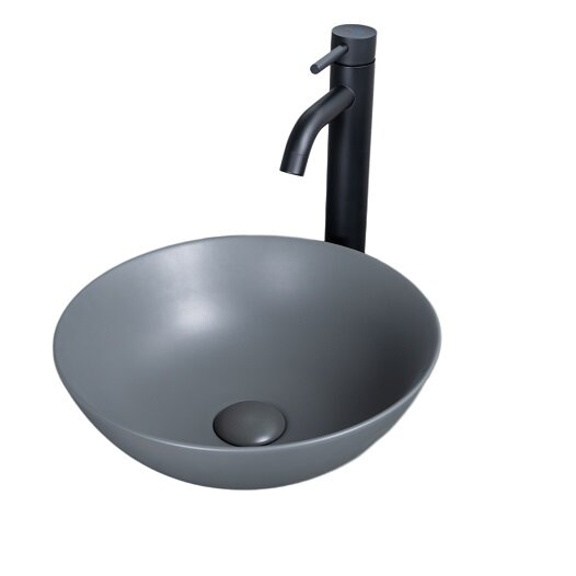 Изображение товара Раковина Gid Esfera 9081gnm 53404, 36 см, фаянс, серая матовая Изображение товара Раковина Gid Esfera 9081gnm 53404, 36 см, фаянс, серая матовая