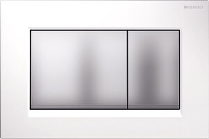 Изображение товара Клавиша Geberit Omega Type 30 115.080.KL.1, белая, матовый хром