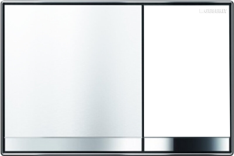 Изображение товара Клавиша смыва Geberit Omega 60, 115.081.SI.1, механическая, белое стекло