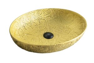 Изображение товара Раковина Gid Lago Gid Nc444 52233 51 см овальная фаянс золото испания