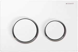 Изображение товара Кнопка Geberit Omega Type 20 115.085.KJ.1, белая, глянцевый хром