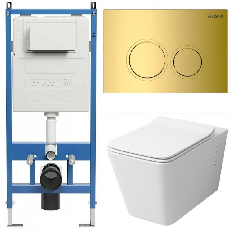 Изображение товара Комплект подвесной унитаз Grossman Galaxy 97.4414S.01.300 с инсталляцией
