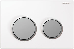 Изображение товара Кнопка Geberit Omega Type 20 115.085.KL.1, белая, матовый хром