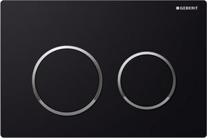 Изображение товара Кнопка Geberit Omega Type 20 115.085.KM.1, черная, глянцевый хром