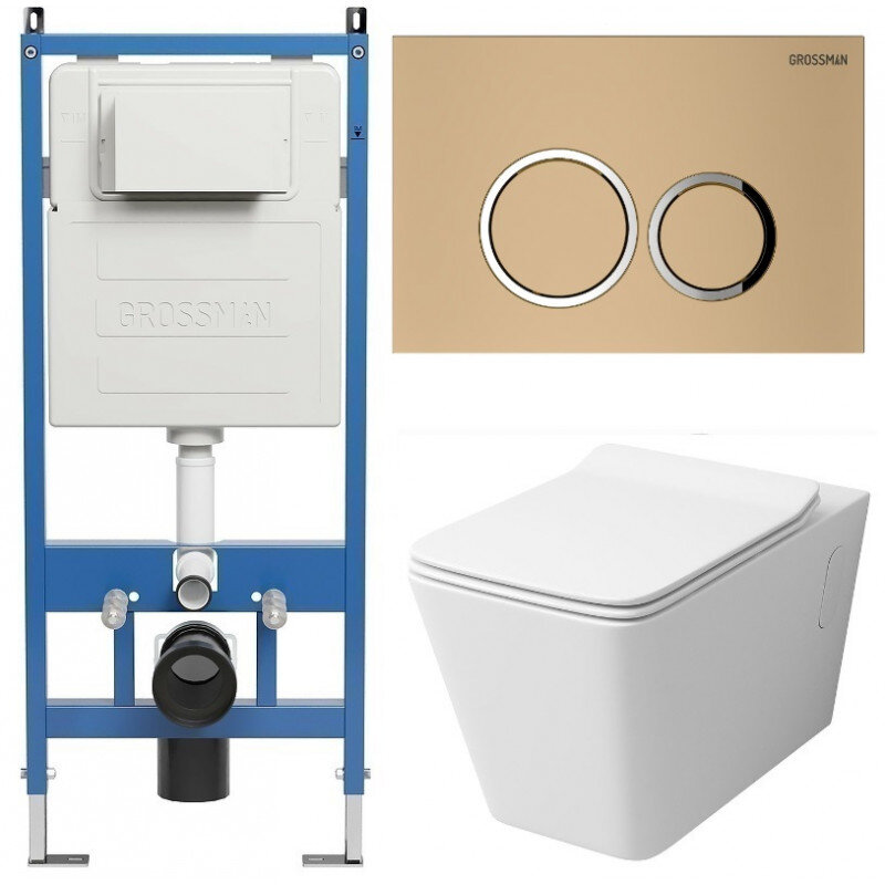 Изображение товара Комплект подвесной унитаз Grossman Galaxy 97.4414S.01.310 с инсталляцией