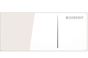 Изображение товара Клавиша Geberit Omega Type 70 115.084.SI.1 для унитаза, двойной смыв, стекло/алюминий, цвет белый