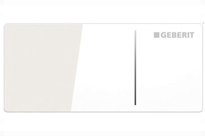 Изображение товара Клавиша Geberit Omega Type 70 115.083.SI.1 для унитаза, двойной смыв, стекло/алюминий, цвет белый
