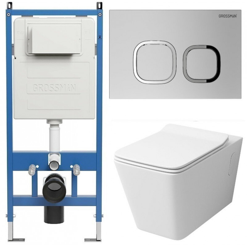 Изображение товара Подвесной унитаз Grossman Cosmo безободковый с микролифтом и системой антивсплеск