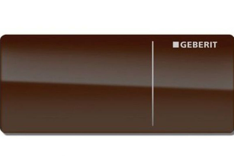 Изображение товара Клавиша Geberit Omega Type 70 115.083.SQ.1 для унитаза, двойной смыв, стекло/алюминий, цвет умбра