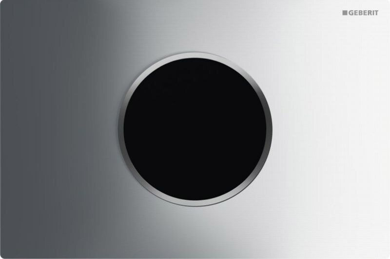 Изображение товара Клавиша смыва Geberit Sigma 10, 115.907.KH.6 (115.907.KH.1), бесконтактная, сенсорная, для унитаза, 230В, пластик, глянцевый хром/матовый хром