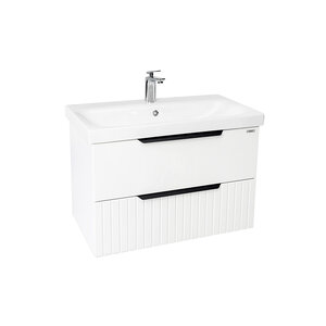 Изображение товара Тумба под раковину Viant Сицилия VSIC80MDBEL-T2YP, 80 см, подвесная, с ящиками, цвет белый