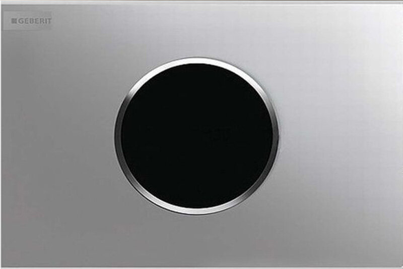 Изображение товара Клавиша смыва Geberit Sigma 115.908.KL.1 Type 10, для унитаза, бесконтактная, сенсорная, 3В, двойной смыв, пластик, белый/матовый хром