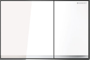 Изображение товара Клавиша Geberit Sigma Type 60 115.640.SI.1, двойной смыв, цинковое литье, стекло белое