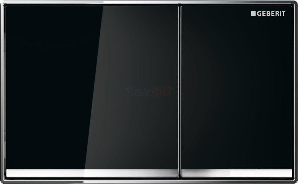 Изображение товара Клавиша Geberit Sigma Type 60 115.640.SJ.1, двойной смыв, цинковое литье, стекло черное