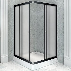 Изображение товара Душевой уголок Радомир Дрим 1-03-6-2-0-1211, 100 x 90 см, стекло матовое, профиль черный, правосторонний