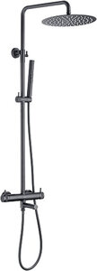 Изображение товара Душевая система Allen Brau Priority 5.31A10-MG с изливом и ручным душем, графит матовый