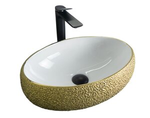 Изображение товара Раковина Gid Lago Nc433 52219, 48 см, фаянс, снаружи золотая, внутри белая 