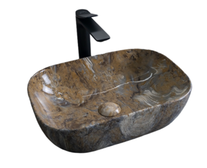 Изображение товара Раковина Gid Geometrico Mnc333T 46 см из фаянса с донным клапаном