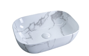 Изображение товара Раковина Gid Geometrico Mnc333C 46 см фаянс с донным клапаном стильная