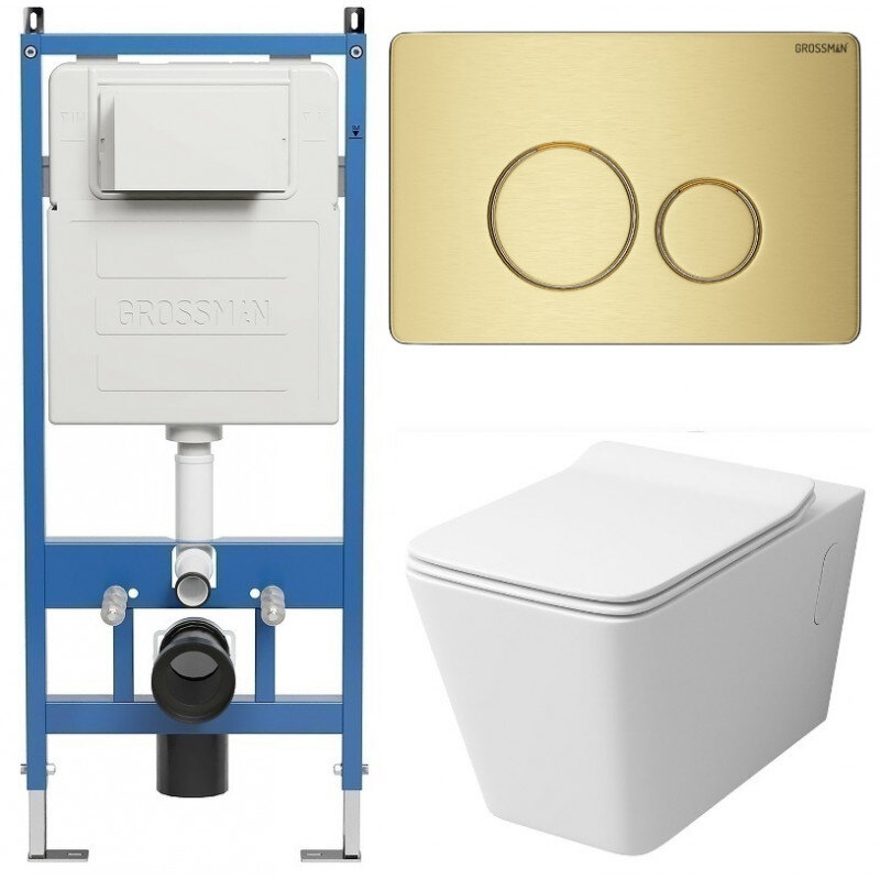 Изображение товара Подвесной унитаз с инсталляцией Grossman Style 97.4414S.05.32M белый