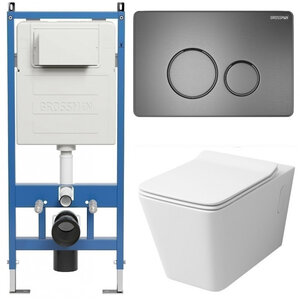 Изображение товара Комплект Grossman Style 97.4414S с безободковым унитазом и инсталляцией