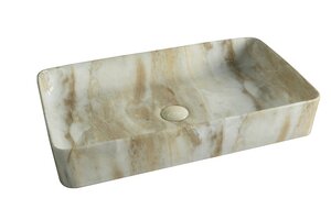 Изображение товара Раковина Gid Geometrico Mnc596 54457, 60 см, фаянс, с донным клапаном, под камень глянцевая