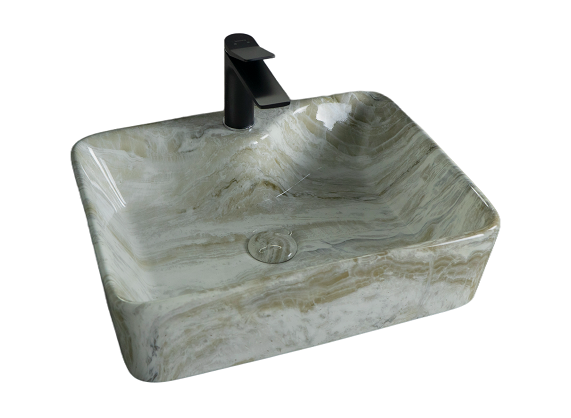 Изображение товара Глянцевая раковина Gid Geometrico Mnc605 48 см из фаянса Испания