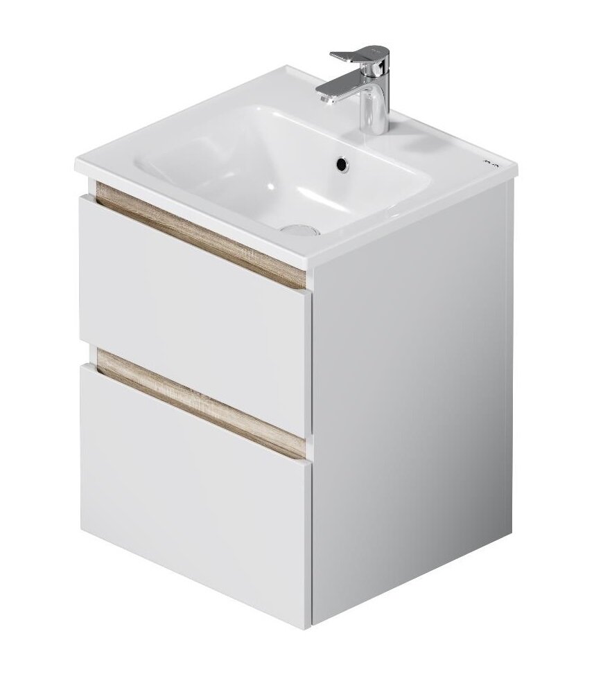 Изображение товара Подвесная тумба с раковиной AM.PM X-Joy 50 см белая с двумя ящиками