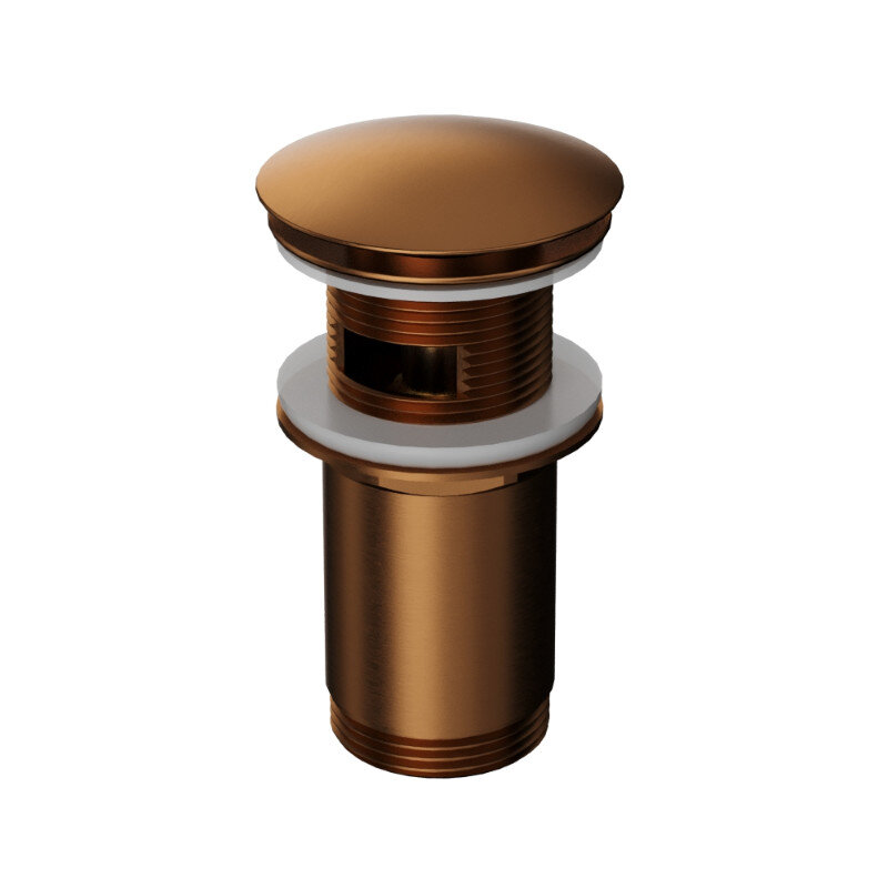 Изображение товара Донный клапан для раковины Whitecross A706CPB клик-клак с переливом медь