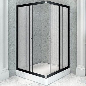 Изображение товара Душевой уголок Радомир Дрим 110x90 см левосторонний стекло прозрачное профиль черный