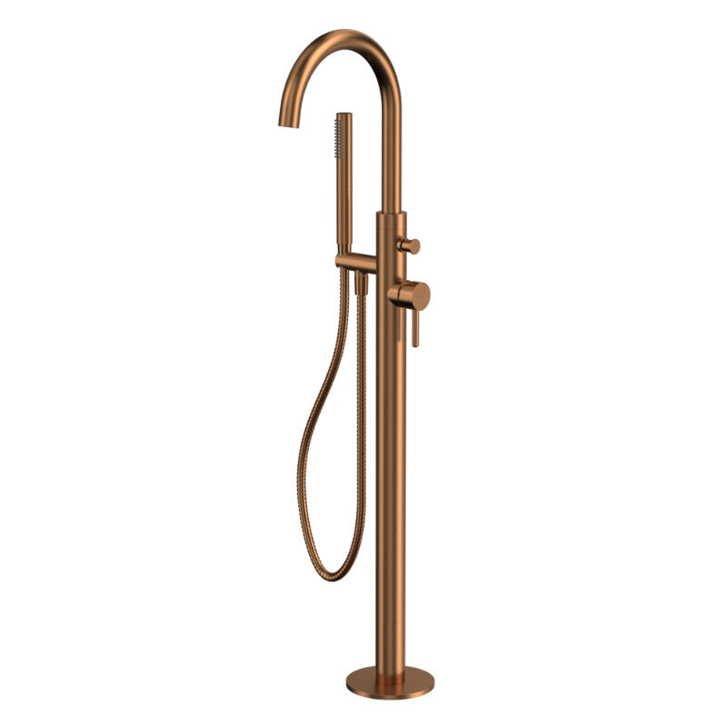 Изображение товара Смеситель для ванны и душа Whitecross Y brushed copper напольный с душевым гарнитуром