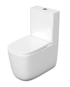 Изображение товара Напольный унитаз Aquatek Optima Plus Square AQ4451-00, безободковый, смыв торнадо, сиденье микролифт, белый